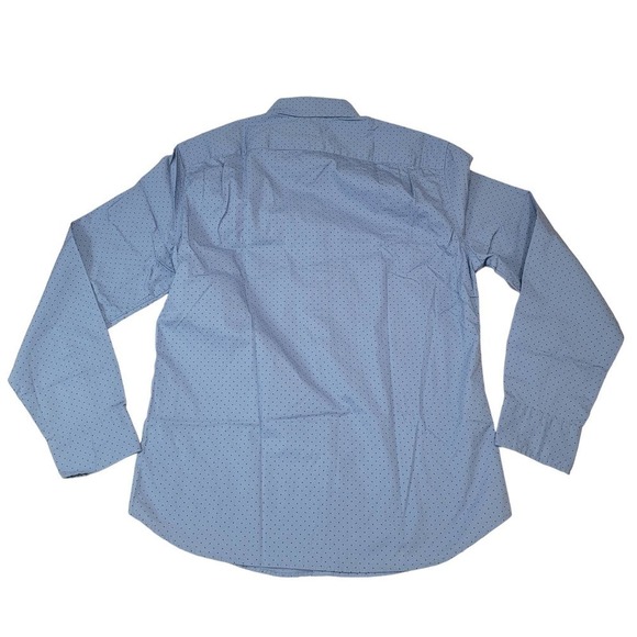 New J.Crew Factory Slim Untucked Flex Washed Dotted Blue Black Button Down - Picture 9 of 9